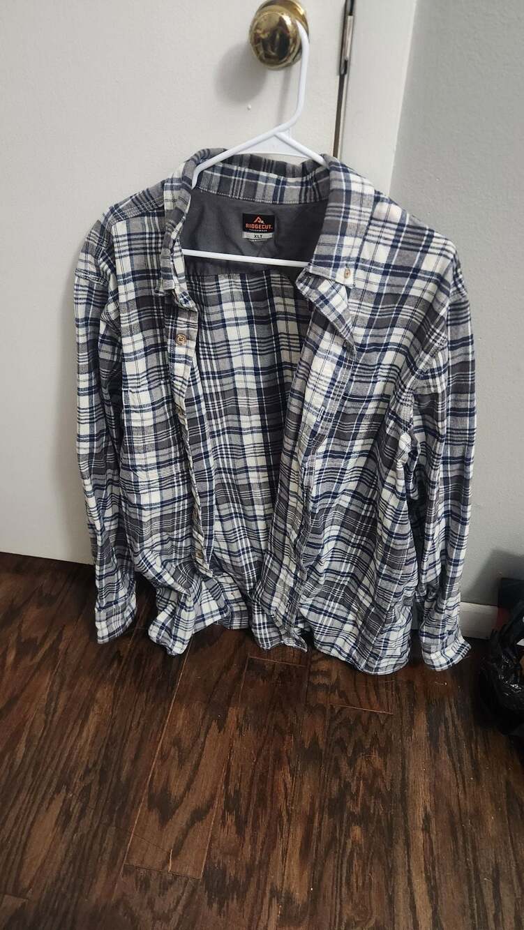 Ridgecut Toughwear Men's Long Sleeve Button-Up Plaid Flannel Shirt XLT